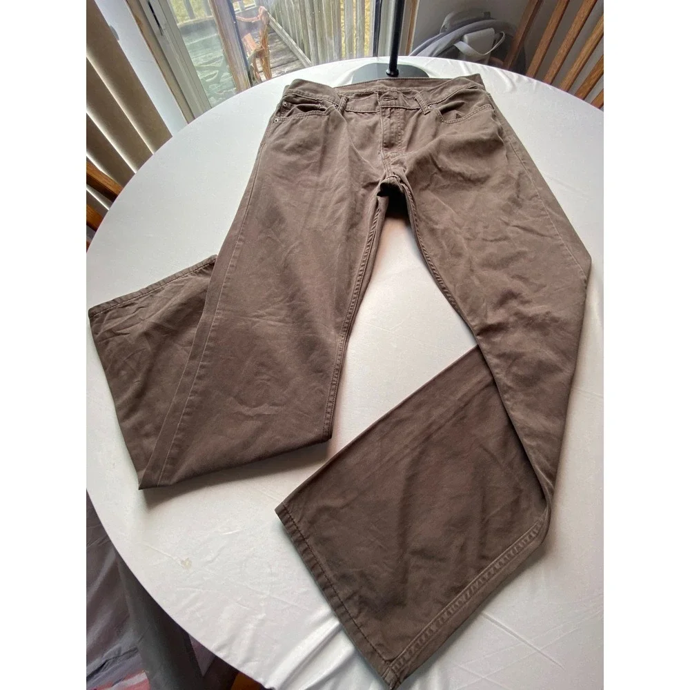 Levis 514 Straight Fit Pants Mens 36x34 Brown Cotton Casual Trousers 514-0612